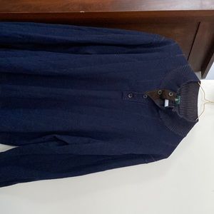 Dark blue four button sweater   Robert Talbott brand